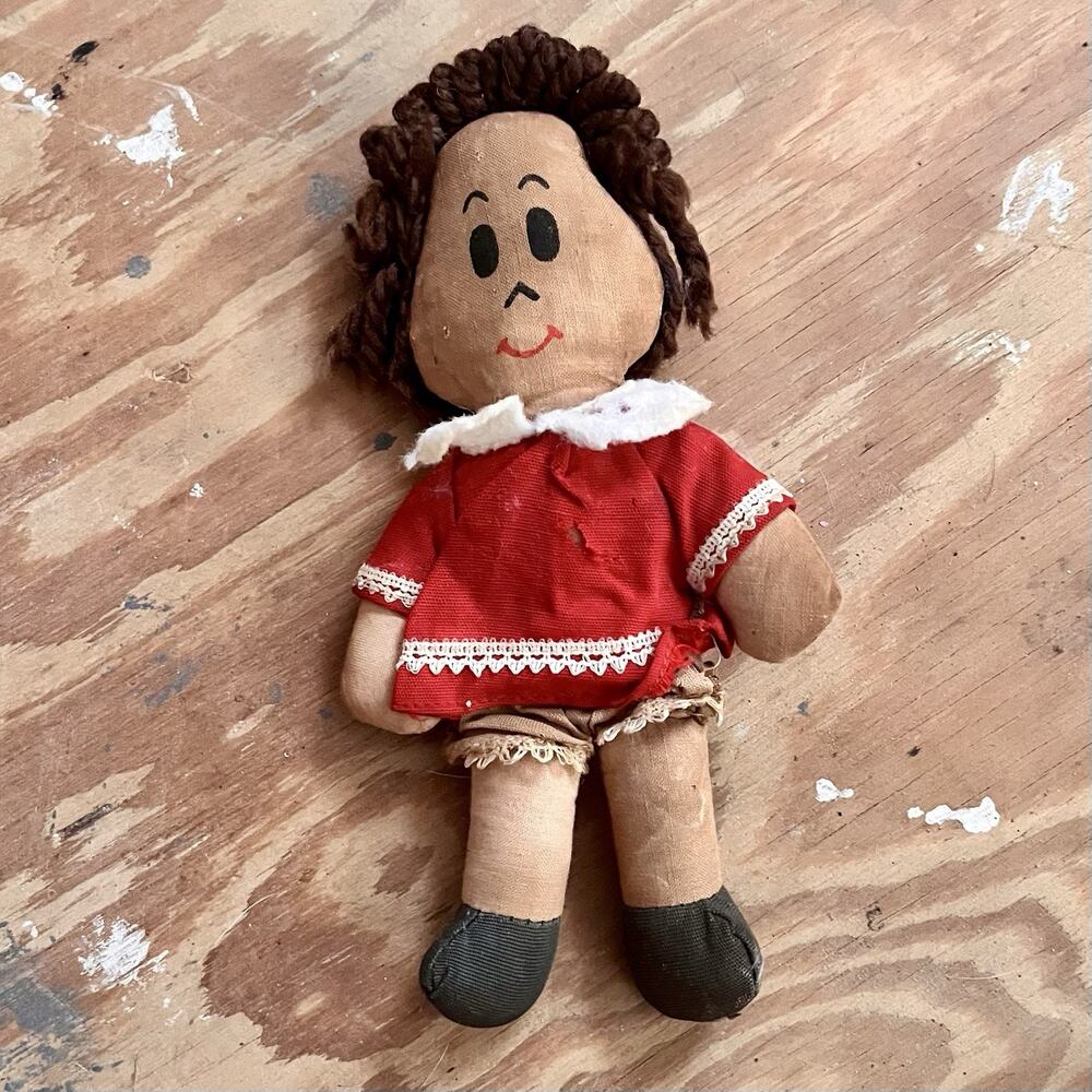 Vintage Gund LITTLE LULU Miniature Cloth Fabric Doll 7” Cartoon Character